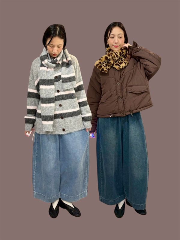 鬆緊腰簡約牛仔褲九分寬褲 