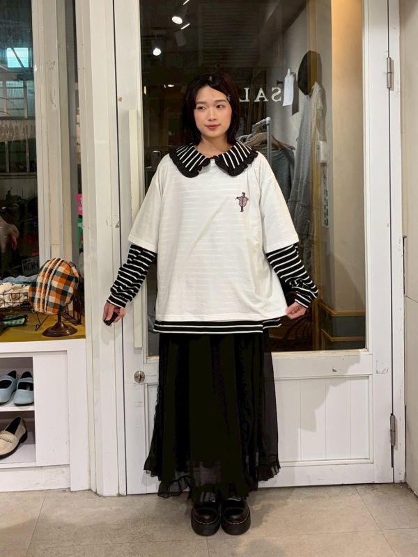 小人偶刺繡短袖Tee 