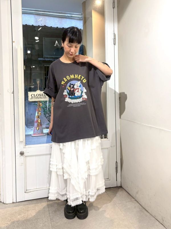 NAOMHETU黑白狗狗 tee 