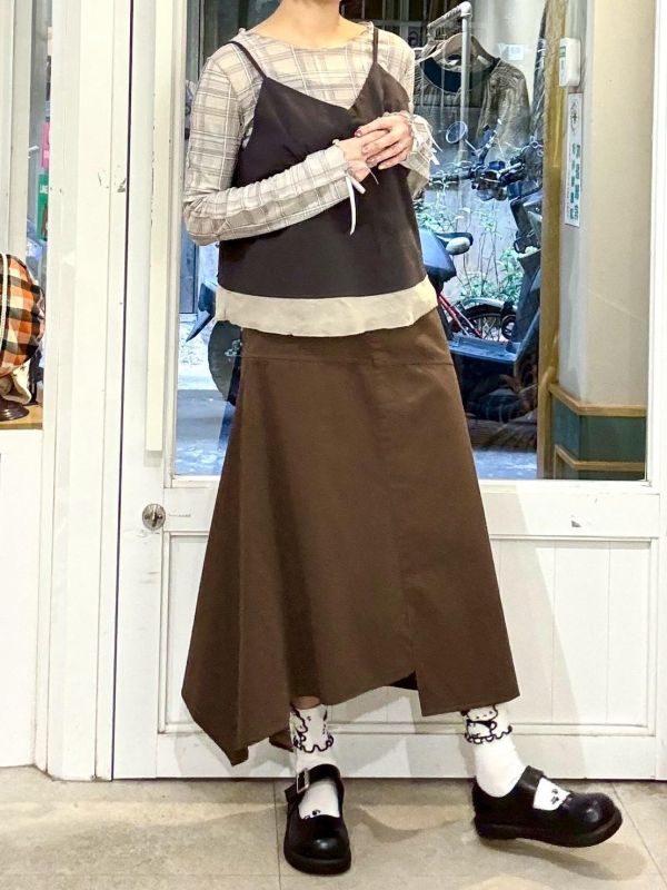 不規則拼接A字裙 