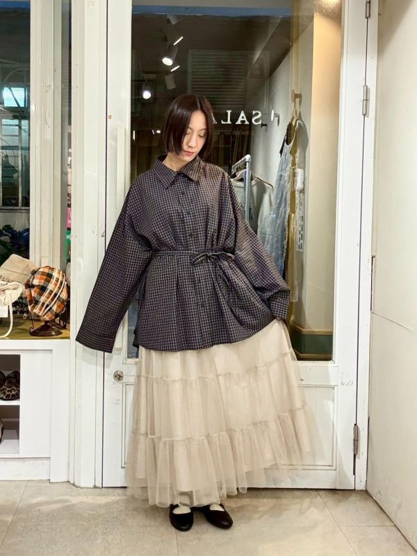 格子男友襯衫附綁帶 