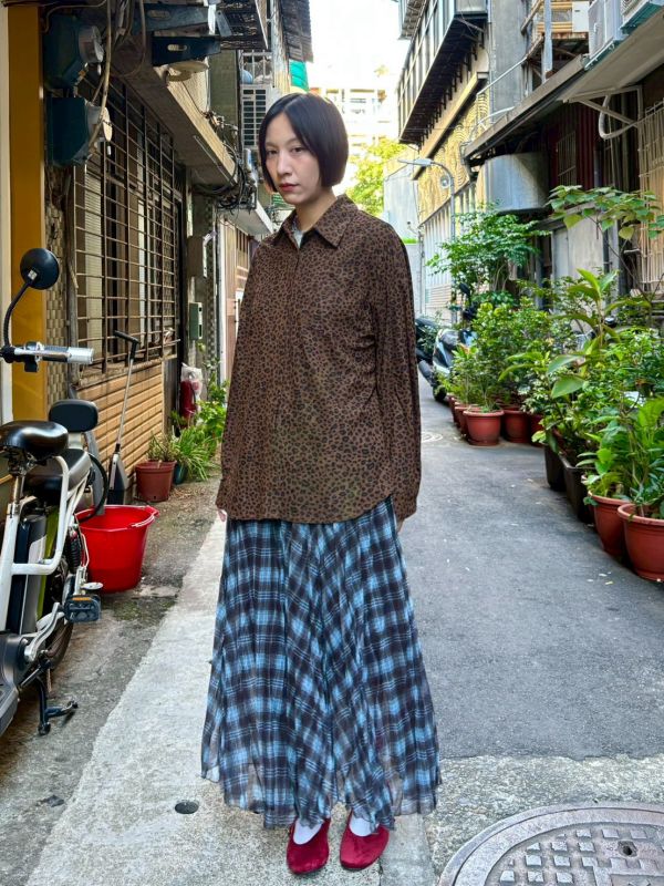 麂皮質感豹紋襯衫 