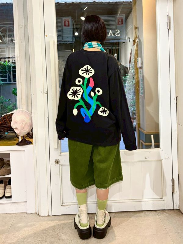 彩色花梗長袖tee 