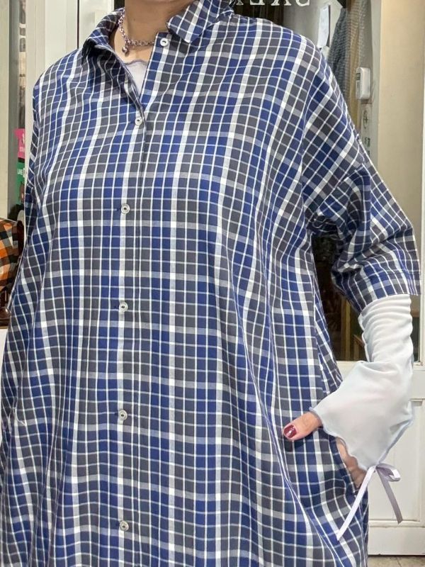 格子襯衫洋裝 