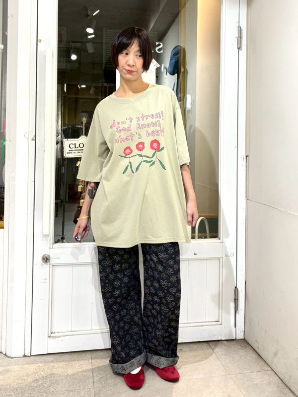 微笑花朵tee 