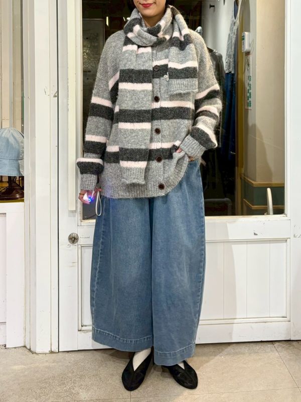 鬆緊腰簡約牛仔褲九分寬褲 