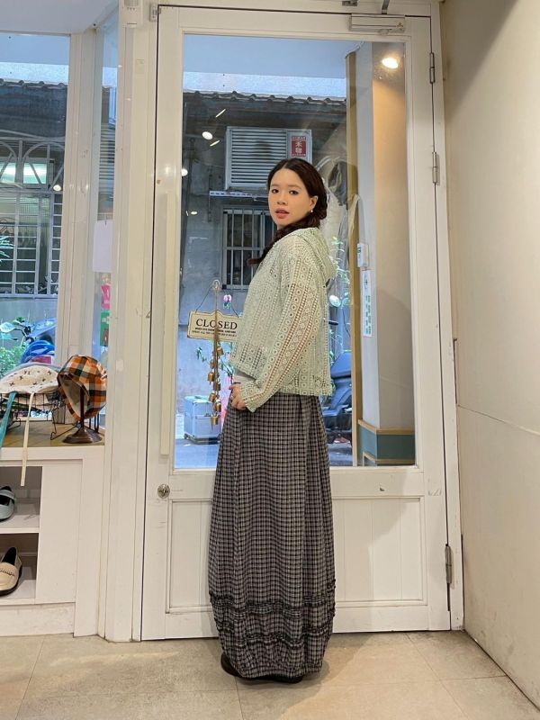 鏤空麻繩針織拉鏈連帽外套 