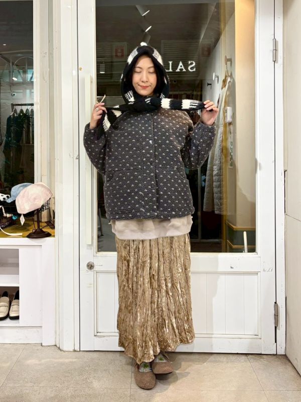 絨毛白點灰外套 