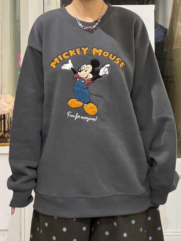 米奇立體毛巾布刺繡大學tee 