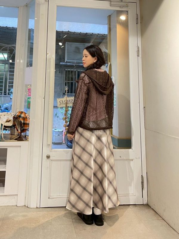 鏤空麻繩針織拉鏈連帽外套 