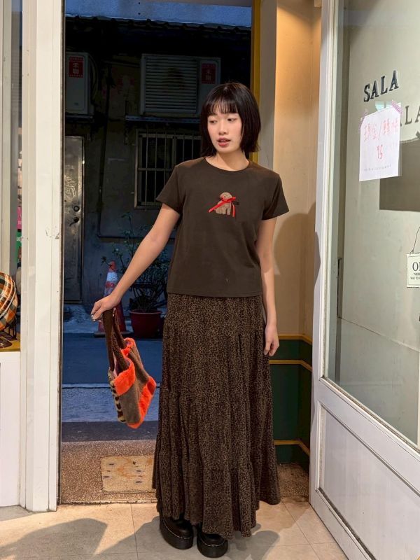 紅緞帶貴賓狗短袖 Tee 