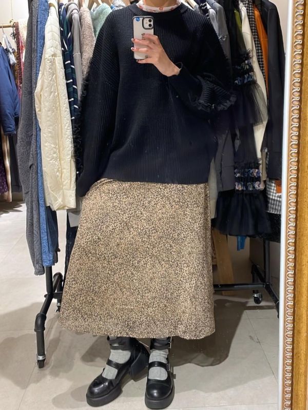 雙層微透紗豹紋裙 