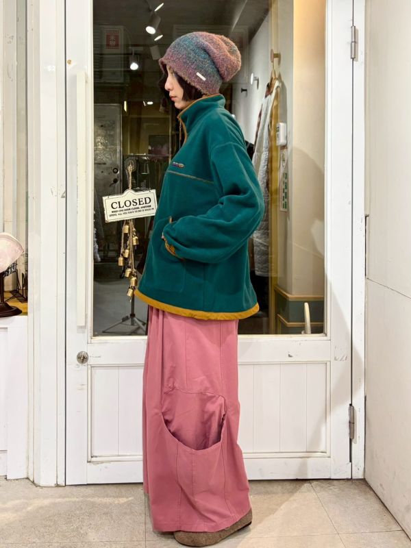 伸縮腰抽繩大口袋繭型寬褲 