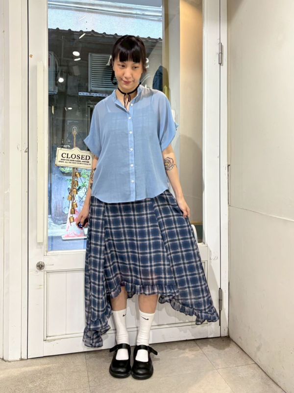 亨利領軟綿落肩襯衫 