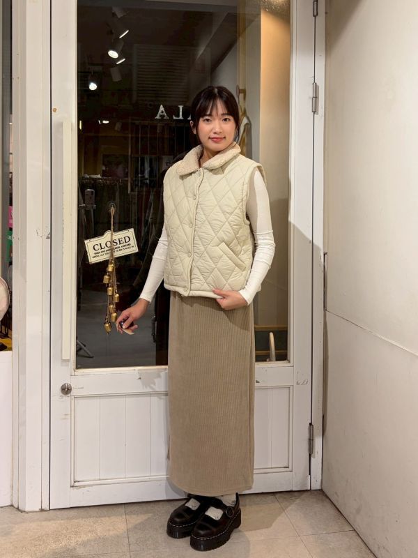 菱紋撲面泰迪熊毛毛翻領短版背心 