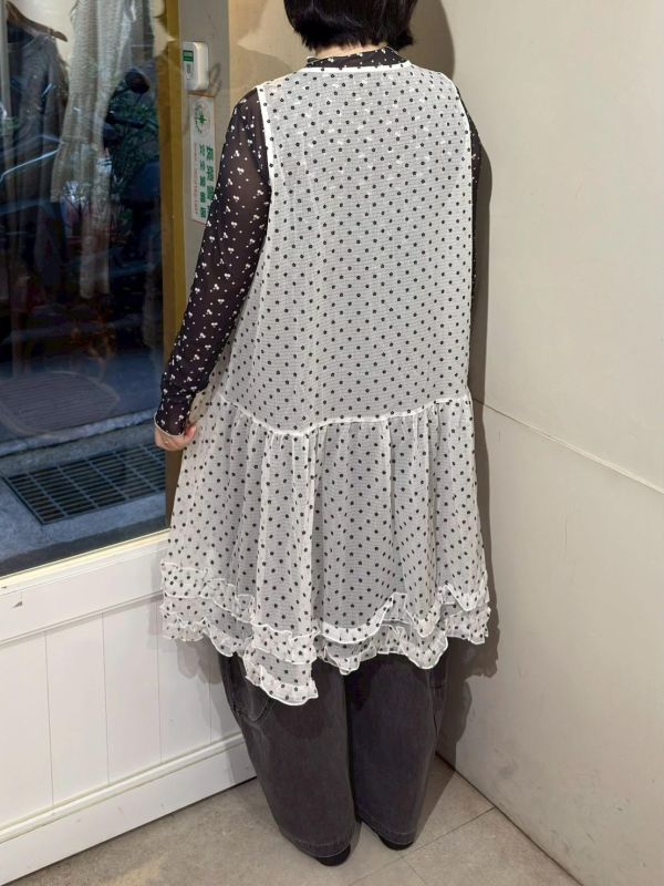 透透紗雙層蛋糕下擺長版背心 