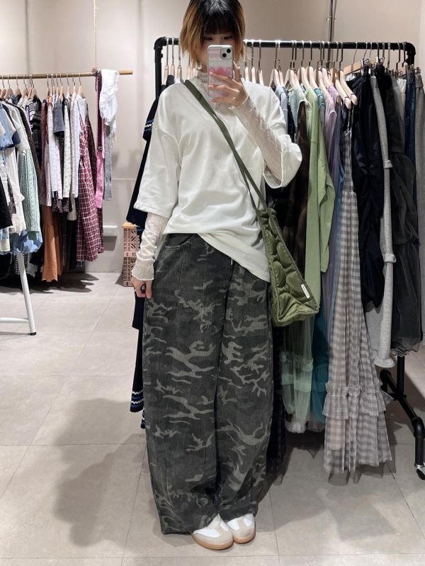 牛仔迷彩錐形長褲 