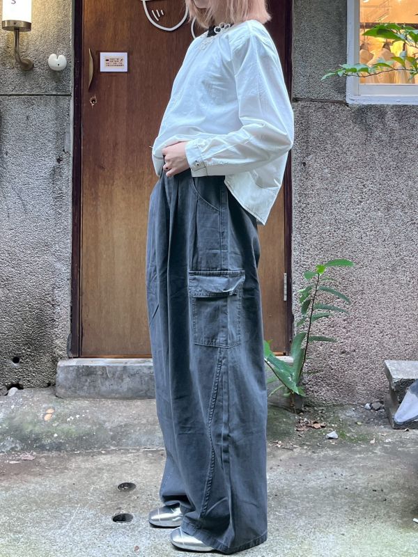挺版牛仔工裝長褲 