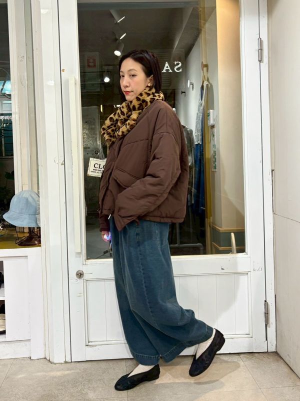 鬆緊腰簡約牛仔褲九分寬褲 