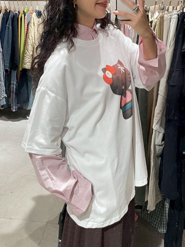 曬黑度假Hello Kitty 印花oversized 短袖上衣 