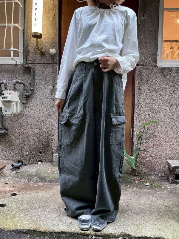挺版牛仔工裝長褲 