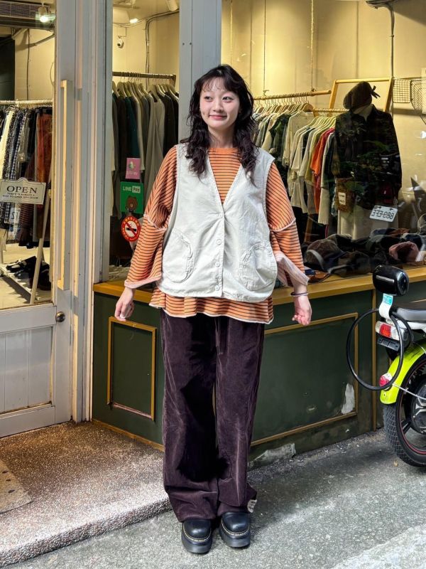 立體口袋V嶺背心外套 