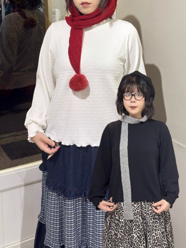 滾邊領鬆緊袖口長袖上衣 