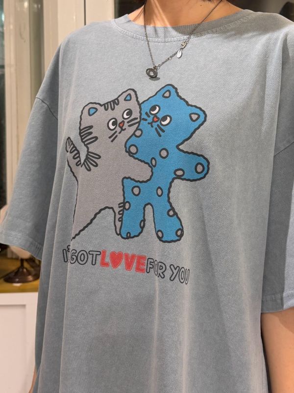 相親相愛貓咪印花Tee 