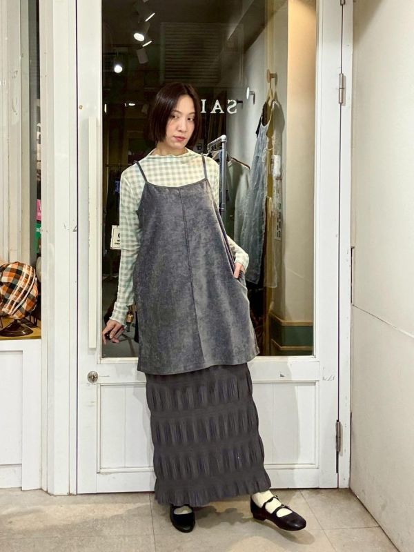 絨布吊帶背心洋裝 