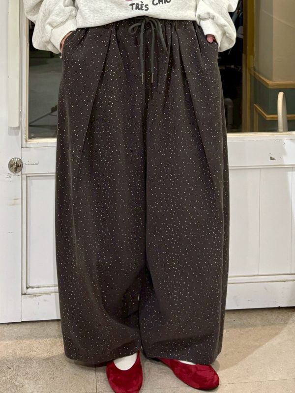 不規則點點飛雪立體錐形褲 