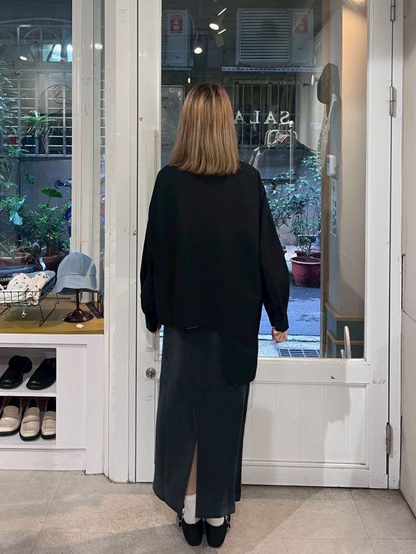 翻領下擺不規則襯衫 