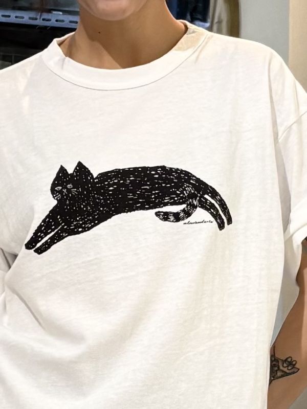 側開衩版畫貓咪tee 