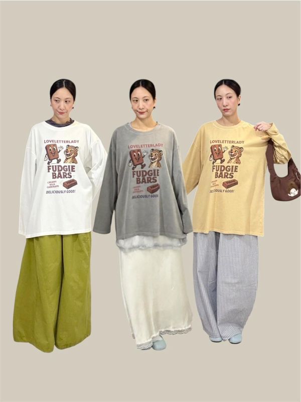豹寶寶愛吃巧克力冰棒長袖tee 