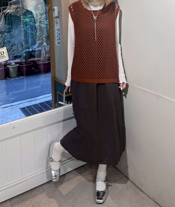 棉麻圓領雙口袋背心洋裝 