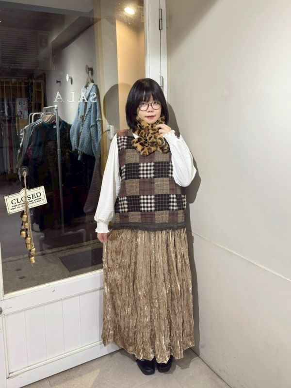 金光閃閃皺摺長裙 