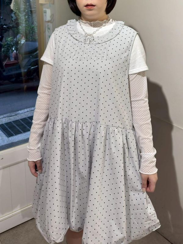 點點荷葉領花苞下擺背心裙 