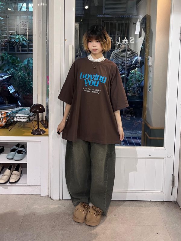 美式字母寬鬆短袖Tee 