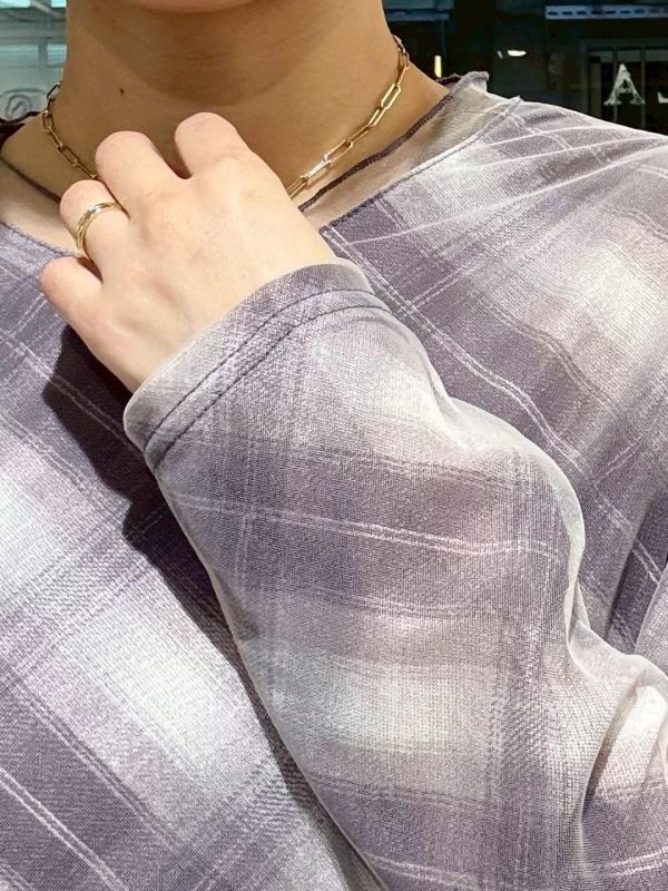 雙層紗格紋上衣 