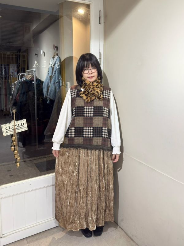 金光閃閃皺摺長裙 