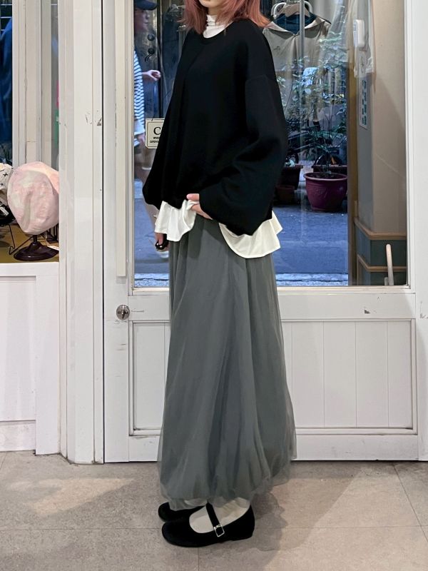 紗紗雙層氣球長裙 