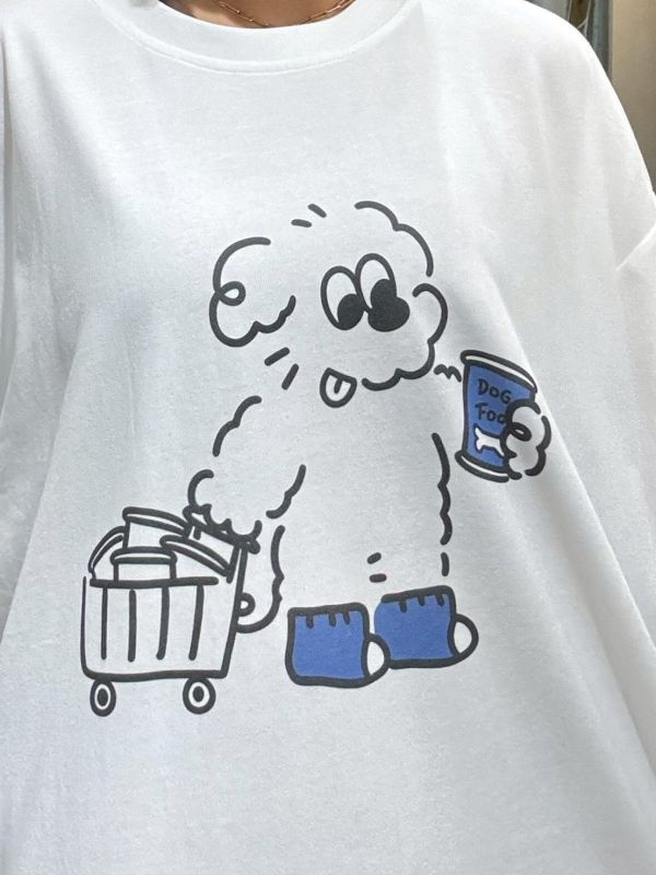 手繪感小狗tee 