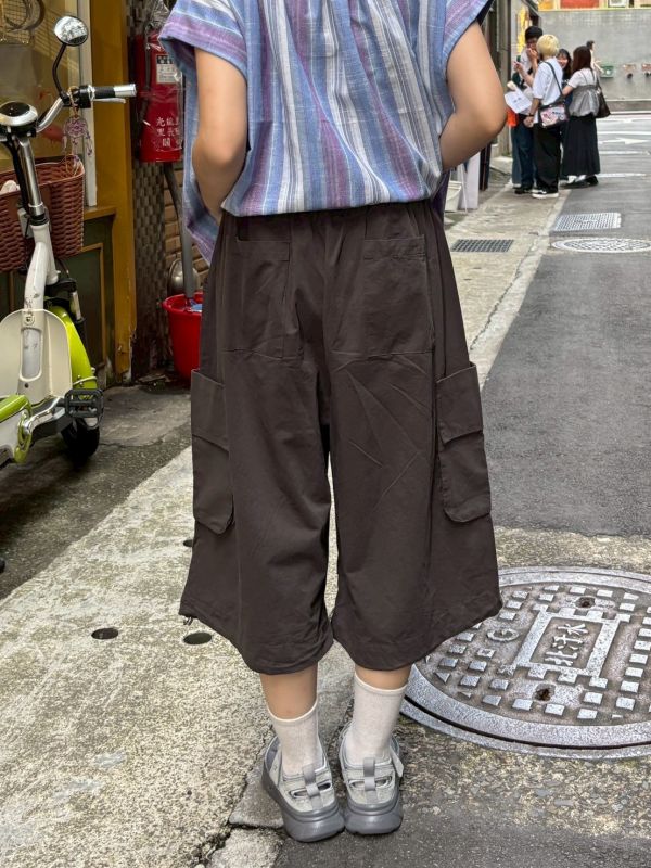 工裝感大口袋抽繩八分褲 