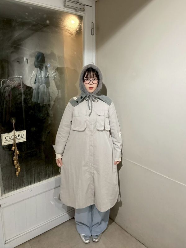 工裝風布標手袖胸口袋長袖洋裝 