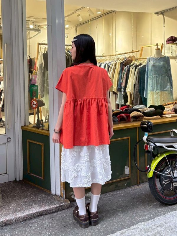 圖騰刺繡流蘇綁帶上衣 