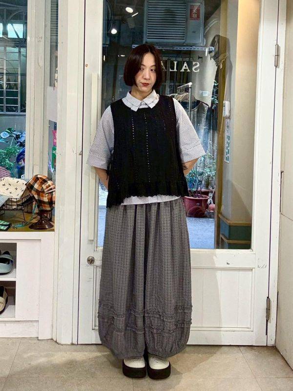 蕾絲兩側綁帶背心 