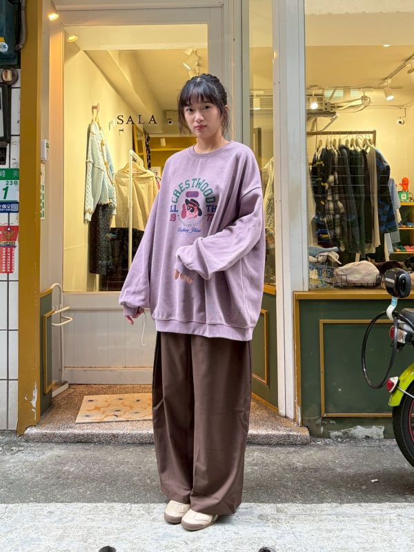 右小口袋後鬆緊腰彎刀西裝褲 