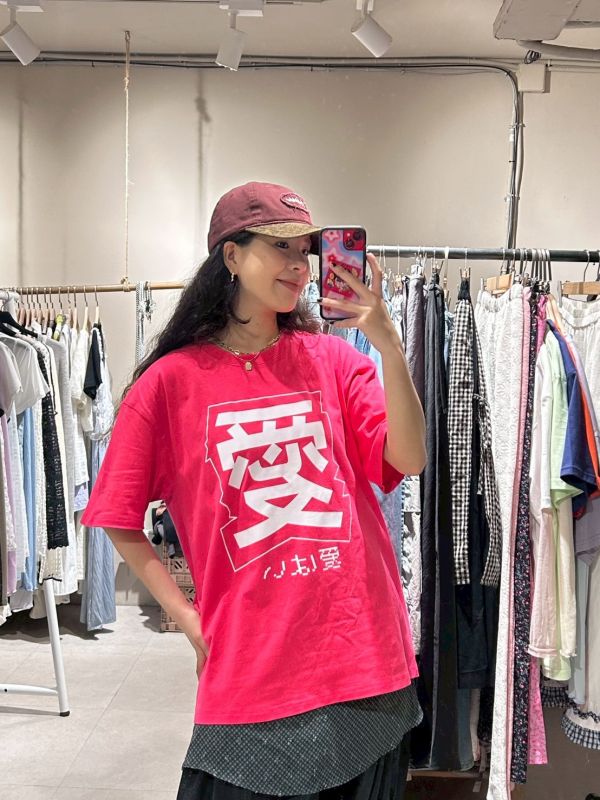 愛！日文桃粉色寬鬆TEE 