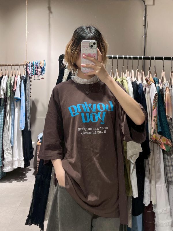美式字母寬鬆短袖Tee 