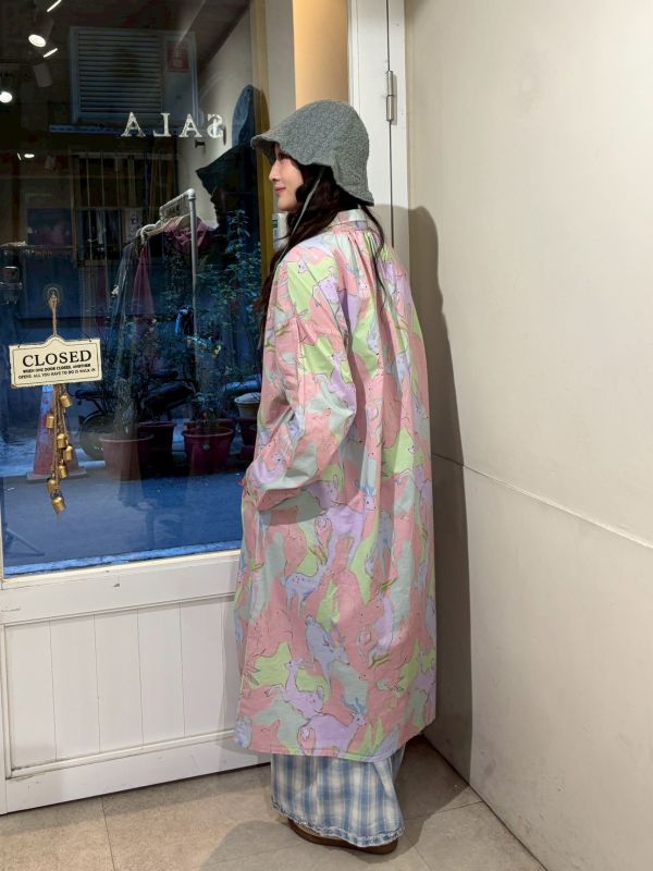 滿版水彩小鹿襯衫洋裝 