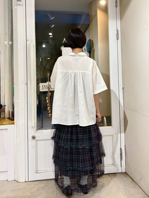 圓翻領長版襯衫 